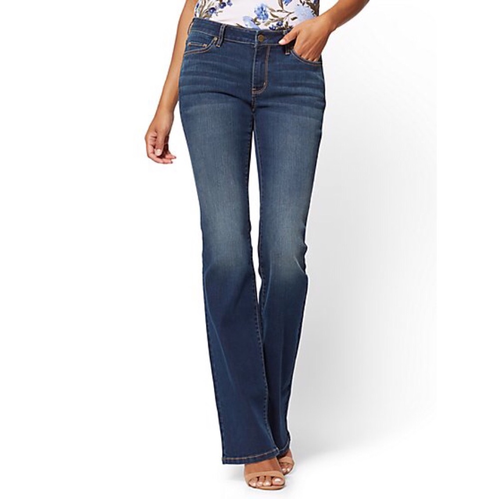 NY&C Curvy Low Rise Boot Cut Jeans